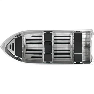 14-футова алуминиева риболовна лодка с V-образен корпус и широка греда